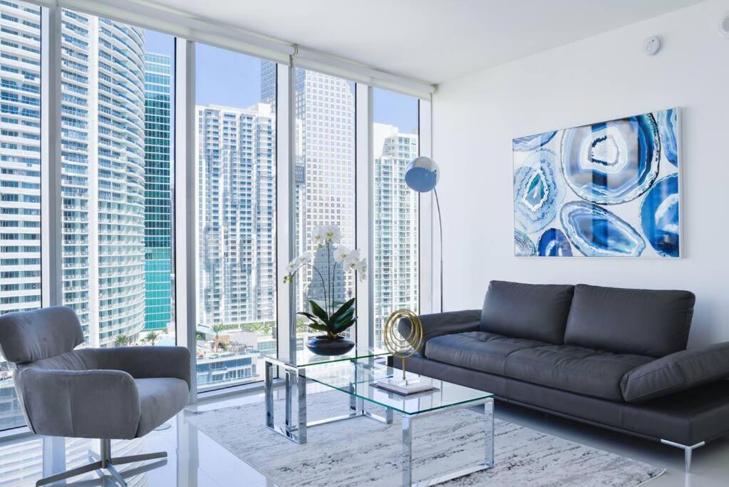 Wonderful 2 Bedroom Apt With Ocean Views At Icon Brickell マイアミ エクステリア 写真